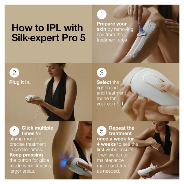 Braun IPL Long-lasting Laser Hair Removal Device for Women & Men, Silk Expert Pro5 PL5157, Safe & Virtually Painless Alternative to Salon Laser Hair Removal, Full Body, With Venus Razor & Luxury Case - Image 11