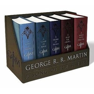 TrustyTrade - Set de libros de Juego de Tronos, cubierta de cuero, con diseño "George R. R. Martins, Song of Ice & Fire"
