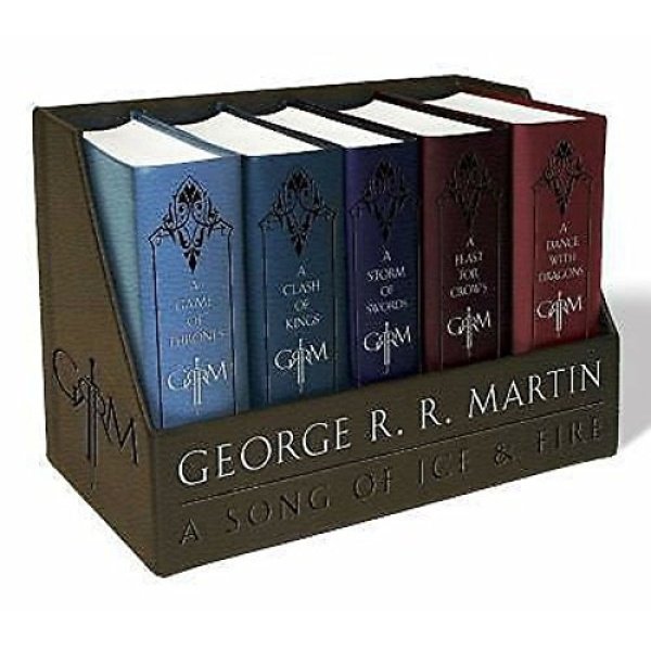 TrustyTrade - Set de libros de Juego de Tronos, cubierta de cuero, con diseño "George R. R. Martins, Song of Ice & Fire"