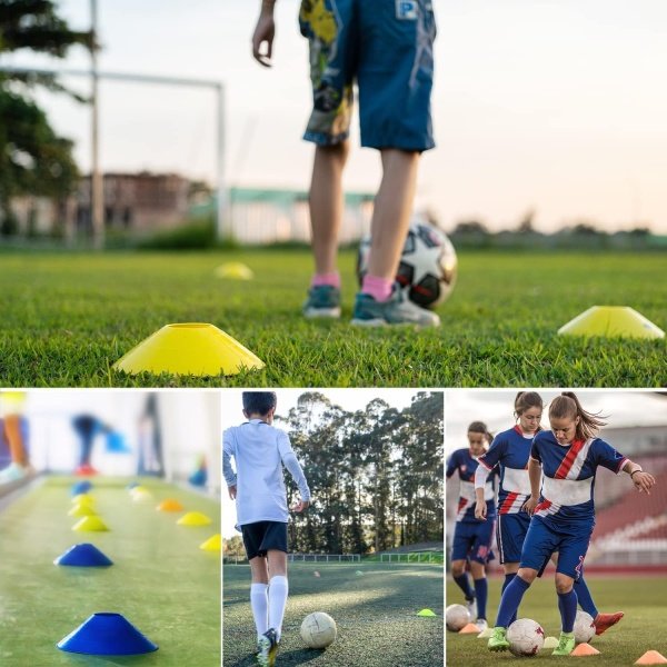Disc Cones, 25/50/100/200 Pack Agility Soccer Cones with Carry Bag and Holder, Soccer Cones for Sports Training, Football, Soccer, Basketball, Coaching, Practice Equipment, 5 Color - Image 6