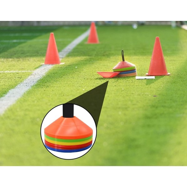 Disc Cones, 25/50/100/200 Pack Agility Soccer Cones with Carry Bag and Holder, Soccer Cones for Sports Training, Football, Soccer, Basketball, Coaching, Practice Equipment, 5 Color - Image 7