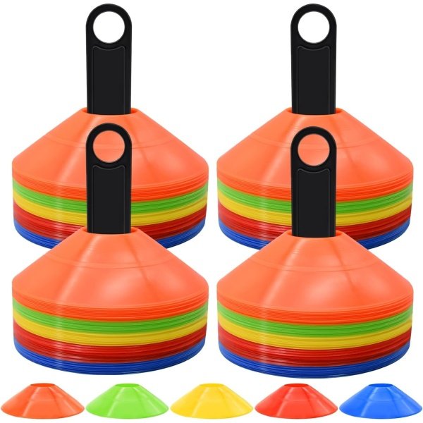Disc Cones, 25/50/100/200 Pack Agility Soccer Cones with Carry Bag and Holder, Soccer Cones for Sports Training, Football, Soccer, Basketball, Coaching, Practice Equipment, 5 Color - Image 10