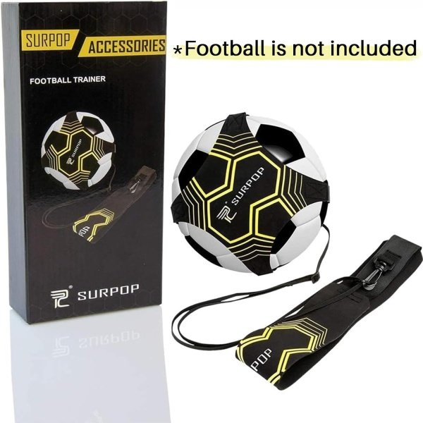 Soccer/Volleyball/Rugby Trainer, Football Kick Throw Solo Practice Training Aid Control Skills Adjustable Waist Belt for Kids Adults - Imagen 2