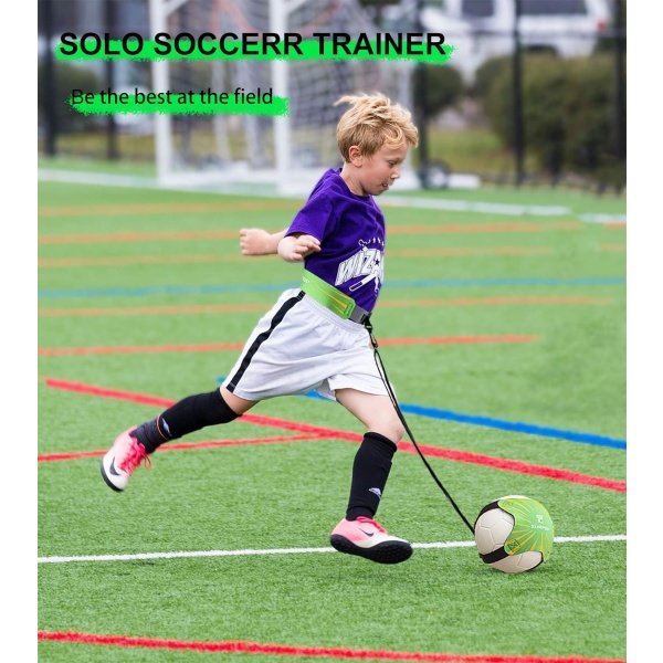 Soccer/Volleyball/Rugby Trainer, Football Kick Throw Solo Practice Training Aid Control Skills Adjustable Waist Belt for Kids Adults - Imagen 16