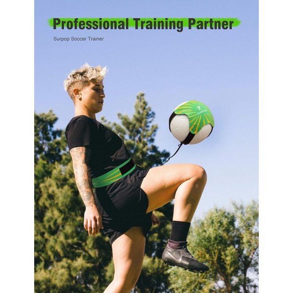 Soccer/Volleyball/Rugby Trainer, Football Kick Throw Solo Practice Training Aid Control Skills Adjustable Waist Belt for Kids Adults - Imagen 17