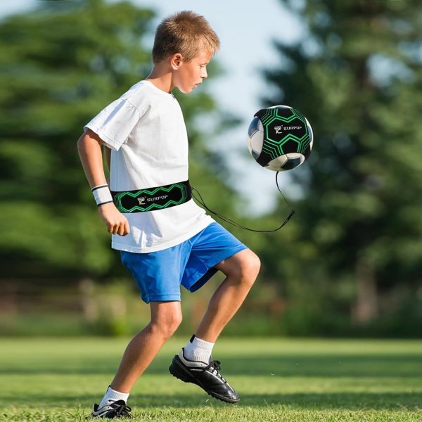 Soccer/Volleyball/Rugby Trainer, Football Kick Throw Solo Practice Training Aid Control Skills Adjustable Waist Belt for Kids Adults - Imagen 24