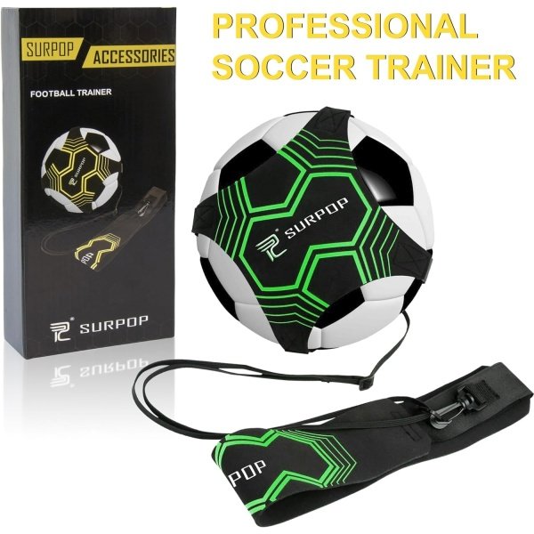 Soccer/Volleyball/Rugby Trainer, Football Kick Throw Solo Practice Training Aid Control Skills Adjustable Waist Belt for Kids Adults - Imagen 27