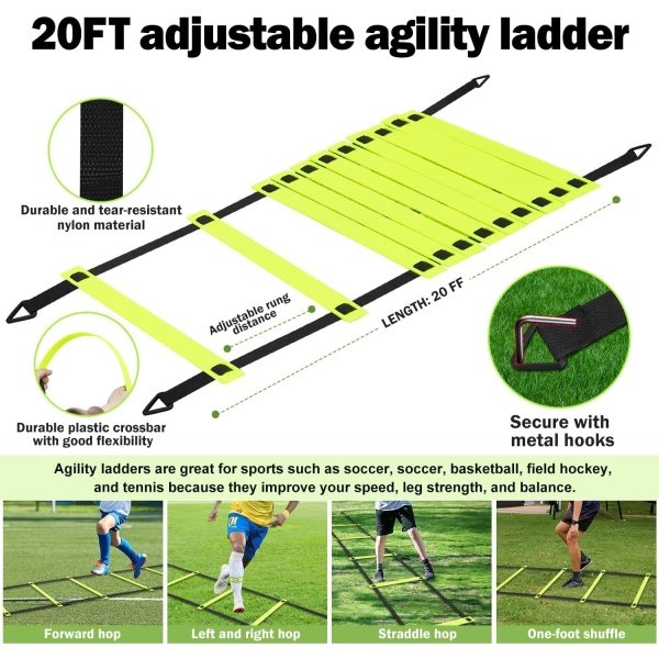 Soccer Goal - Set of 2 Soccer Nets, 6x4 ft Portable Pop Up Soccer Goals for Backyard - Soccer Training Equipment with Soccer Ball, Ladder, and Cones - Toddler Kids Youth Outdoor Game Toys - Image 5