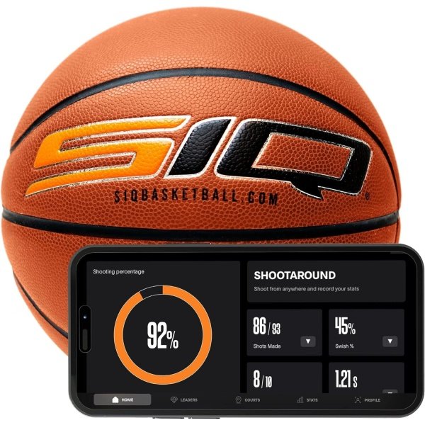 SiQ Smart Basketball, App, and Sensor | Shoot Better Now – Proven Results. Kids to Pro | Next-Gen AI Shot Analyzer, Realtime Shooting Coaching, Pro Leather Ball
