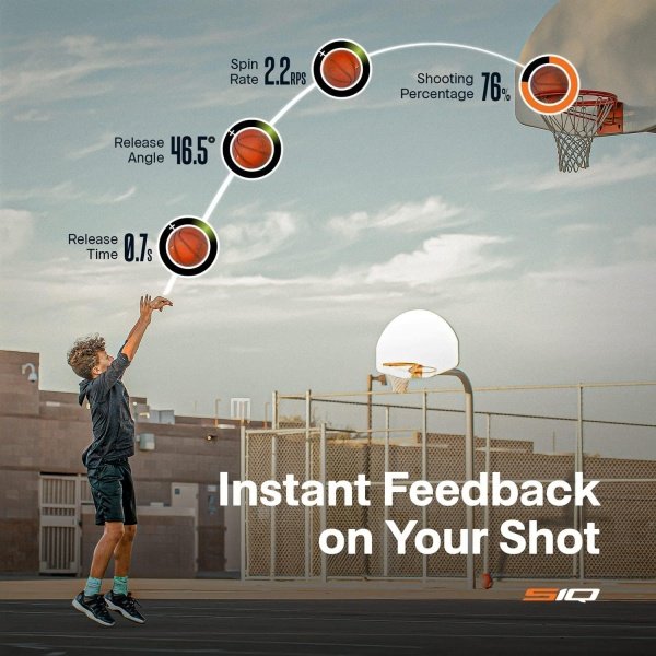 SiQ Smart Basketball, App, and Sensor | Shoot Better Now – Proven Results. Kids to Pro | Next-Gen AI Shot Analyzer, Realtime Shooting Coaching, Pro Leather Ball - Image 4