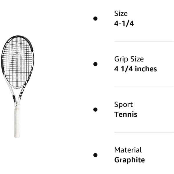 Metallix Attitude Pro White Tennis Racket - Pre-Strung Adult Tennis Racquet for Control and Maneuverability - Image 3