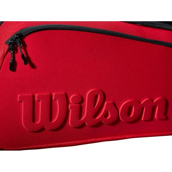 WILSON Clash V2 Super Tour Tennis Racket Bag - Red/Black, Holds up to 6 Rackets - Imagen 3