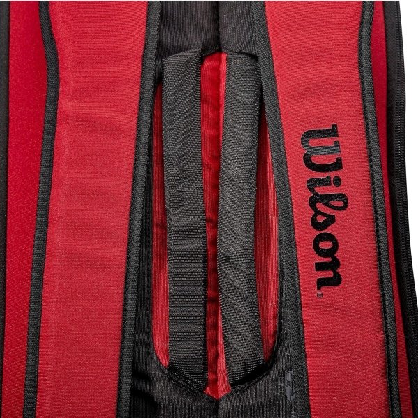 WILSON Clash V2 Super Tour Tennis Racket Bag - Red/Black, Holds up to 6 Rackets - Imagen 4