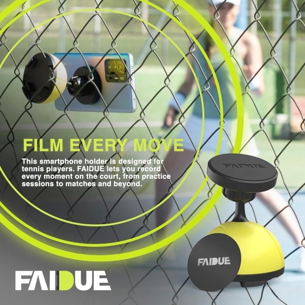 Tennis & Pickleball Fence Phone Mount - Gift Idea for Men and Women - Training Accessories for Boys and Girls - Record Stream and Relive Your Tennis Matches - Image 2