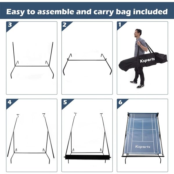 Ksports Tennis Rebounder Net with Carry Bag, Blue - Image 11