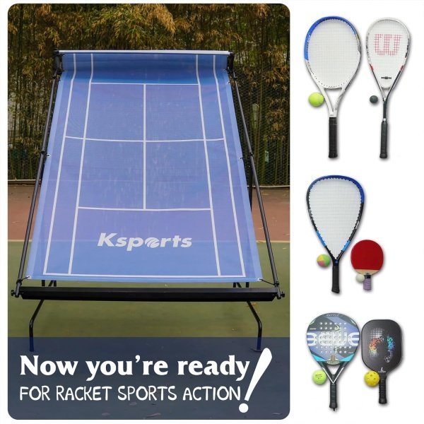 Ksports Tennis Rebounder Net with Carry Bag, Blue - Image 12