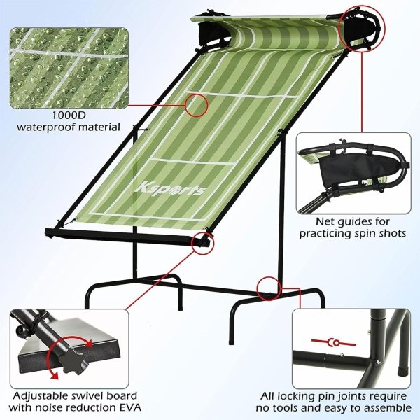 Ksports Tennis Rebounder Net with Carry Bag, Blue - Image 27