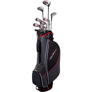 Wilson Tour Velocity Complete Golf Set with Stand Bag - Men's Right Hand, Regular Flex, Black/Red