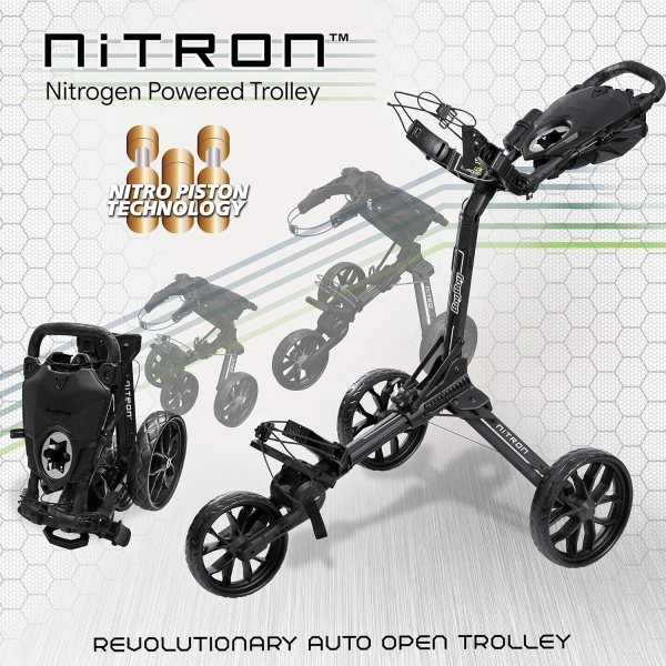 Bag Boy Nitron 3 Wheel Golf Push Cart, Easy 1 Step Open and Fold, Scorecard Console, Beverage Holder, Mobile Device Holder, Handle Mounted Parking Brake - Image 3
