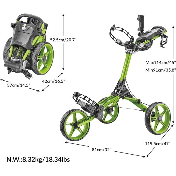 Caddytek CaddyLite Compact Semi-Auto Folding and Unfolding Golf Push Cart - Imagen 9