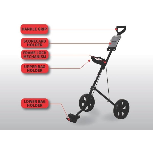JEF WORLD OF GOLF Deluxe Steel Push Cart - Image 2