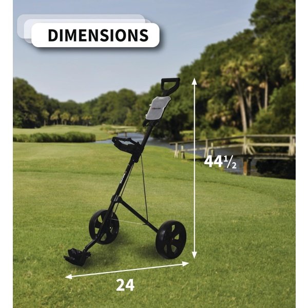 JEF WORLD OF GOLF Deluxe Steel Push Cart - Image 3