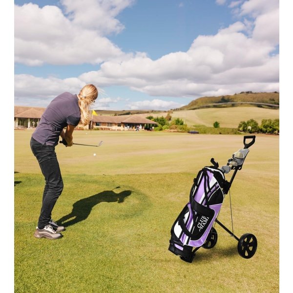 JEF WORLD OF GOLF Deluxe Steel Push Cart - Image 5