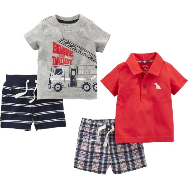 Simple Joys by Carter's Conjunto de ropa de juego de 4 piezas para bebés niños - Imagen 2