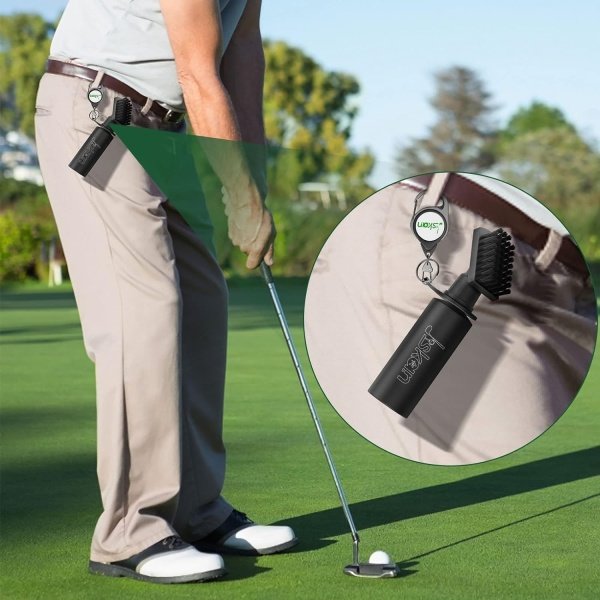 Pro Golf Club Brush Cleaner with Retainer Clip and Squeeze Water Bottle 7.5 Inches Holds 4 Ounces of Water, Essentials Golf Accessories for Men, Best Golf Gifts for Men - Image 5