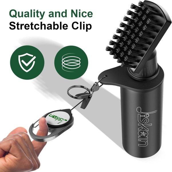 Pro Golf Club Brush Cleaner with Retainer Clip and Squeeze Water Bottle 7.5 Inches Holds 4 Ounces of Water, Essentials Golf Accessories for Men, Best Golf Gifts for Men - Image 8