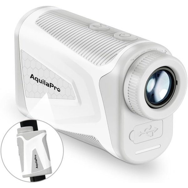 Mini4 Golf Rangefinder with Slope, 1,000 Yards Range Finder Golf, 0.5 Yard Accuracy, 7X Magnification, Flag Lock Vibration, Rechargeable Golf Laser Rangefinder, Magnetic