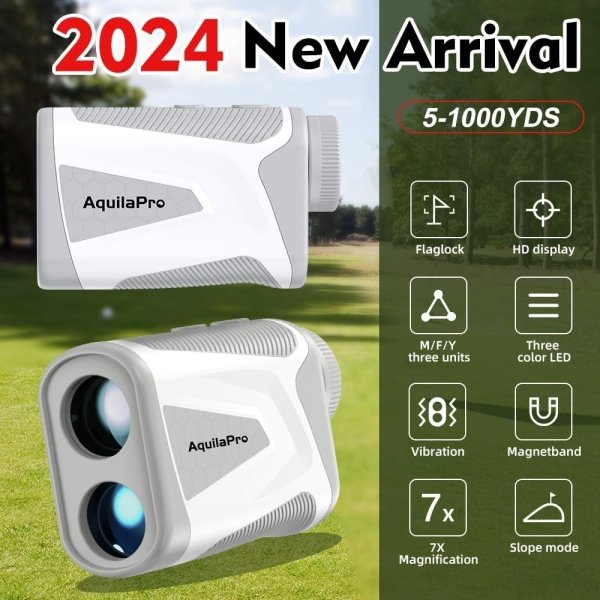 Mini4 Golf Rangefinder with Slope, 1,000 Yards Range Finder Golf, 0.5 Yard Accuracy, 7X Magnification, Flag Lock Vibration, Rechargeable Golf Laser Rangefinder, Magnetic - Imagen 2