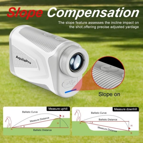 Mini4 Golf Rangefinder with Slope, 1,000 Yards Range Finder Golf, 0.5 Yard Accuracy, 7X Magnification, Flag Lock Vibration, Rechargeable Golf Laser Rangefinder, Magnetic - Imagen 3