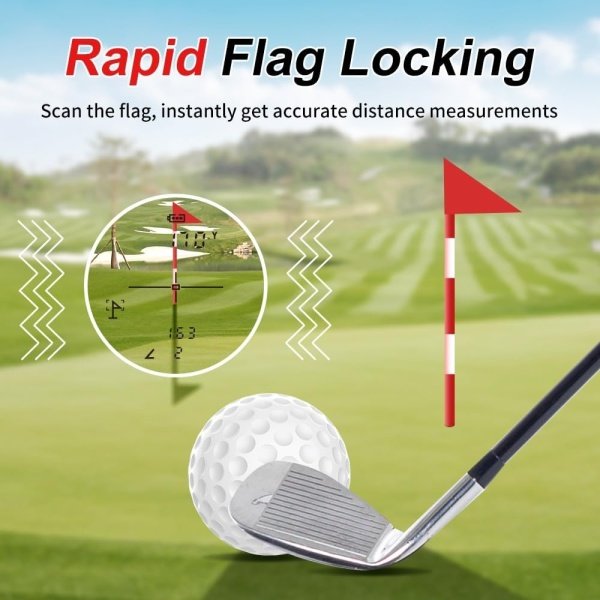 Mini4 Golf Rangefinder with Slope, 1,000 Yards Range Finder Golf, 0.5 Yard Accuracy, 7X Magnification, Flag Lock Vibration, Rechargeable Golf Laser Rangefinder, Magnetic - Imagen 4
