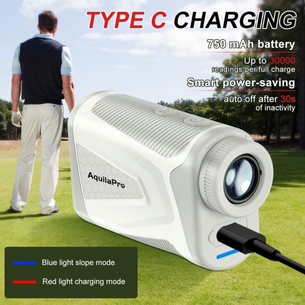 Mini4 Golf Rangefinder with Slope, 1,000 Yards Range Finder Golf, 0.5 Yard Accuracy, 7X Magnification, Flag Lock Vibration, Rechargeable Golf Laser Rangefinder, Magnetic - Imagen 5