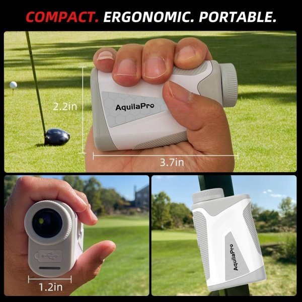Mini4 Golf Rangefinder with Slope, 1,000 Yards Range Finder Golf, 0.5 Yard Accuracy, 7X Magnification, Flag Lock Vibration, Rechargeable Golf Laser Rangefinder, Magnetic - Imagen 6