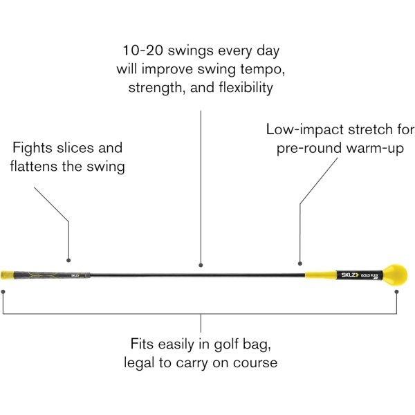 SKLZ Gold Flex Golf Swing Trainer Warm-Up Stick - Image 2
