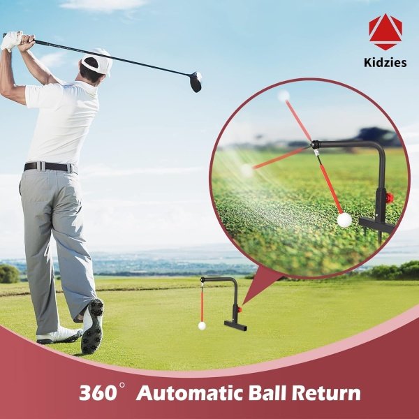 Golf Swing Trainer Aid - Durable Iron Golf Practice Swing Groover & Hitting Training Aid - Golf Accessories for Any Level with Replacement Ball Included & Height Adjustment - Image 2