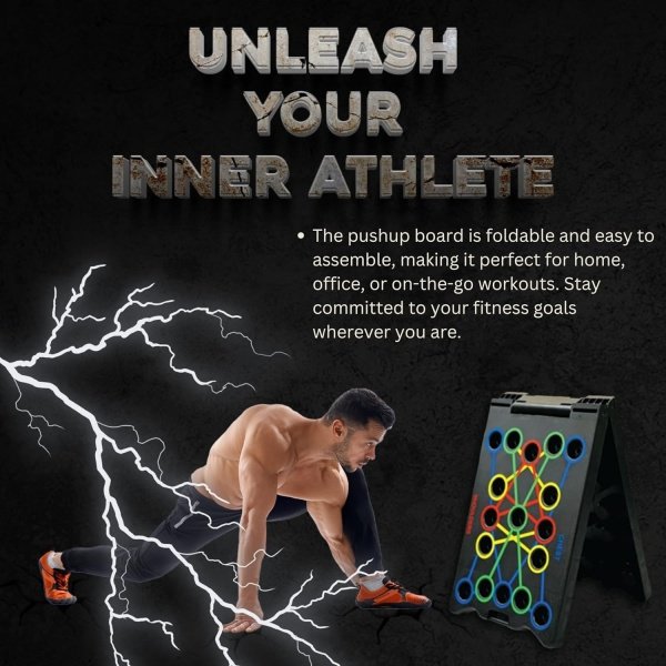 Push Up Board Fitness 2024, Portable Foldable 34 in 1 Push Up Bar at Home Gym, 2x Pushup Handles, 2x Resistance Bands, 1x Jump Rope, 1x Wrist Strengthener, 1x Bag, 5x Yoga Resistance Bands, Professional Equipment for Men and Women - Imagen 6