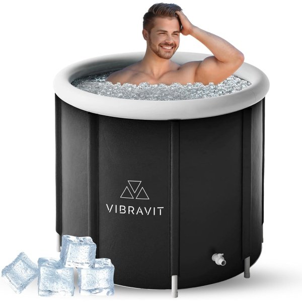 Inflatable Ice Bath Tub & Cold Plunge - Portable Bathtub with 5-Layer Insulation, Easy to Assemble, Perfect for Athletes - 230L Capacity, 29x30 inch