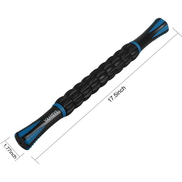 Yansyi Muscle Roller Stick for Athletes - Body Massage Stick - Release Myofascial Trigger Points Reduce Muscle Soreness Tightness Leg Cramps & Back Pain for Physical Therapy & Recovery (Blue 1) - Imagen 2