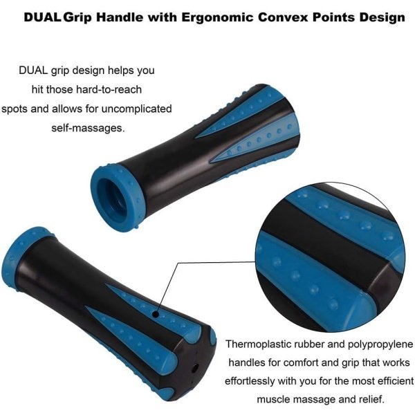 Yansyi Muscle Roller Stick for Athletes - Body Massage Stick - Release Myofascial Trigger Points Reduce Muscle Soreness Tightness Leg Cramps & Back Pain for Physical Therapy & Recovery (Blue 1) - Imagen 4