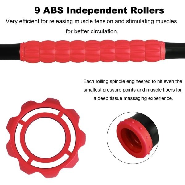 Yansyi Muscle Roller Stick for Athletes - Body Massage Stick - Release Myofascial Trigger Points Reduce Muscle Soreness Tightness Leg Cramps & Back Pain for Physical Therapy & Recovery (Blue 1) - Imagen 9