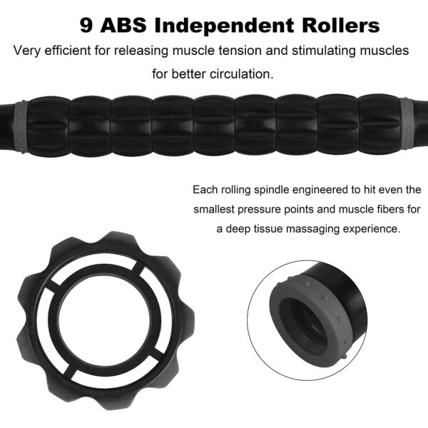 Yansyi Muscle Roller Stick for Athletes - Body Massage Stick - Release Myofascial Trigger Points Reduce Muscle Soreness Tightness Leg Cramps & Back Pain for Physical Therapy & Recovery (Blue 1) - Imagen 15