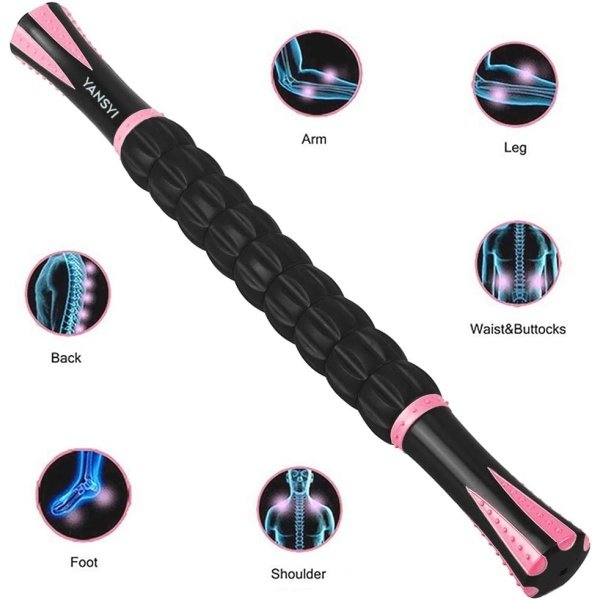 Yansyi Muscle Roller Stick for Athletes - Body Massage Stick - Release Myofascial Trigger Points Reduce Muscle Soreness Tightness Leg Cramps & Back Pain for Physical Therapy & Recovery (Blue 1) - Imagen 24