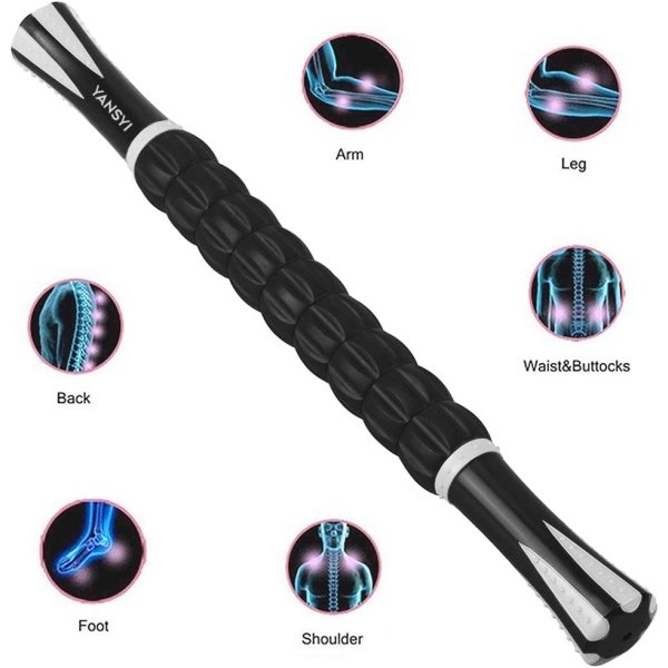 Yansyi Muscle Roller Stick for Athletes - Body Massage Stick - Release Myofascial Trigger Points Reduce Muscle Soreness Tightness Leg Cramps & Back Pain for Physical Therapy & Recovery (Blue 1) - Imagen 30