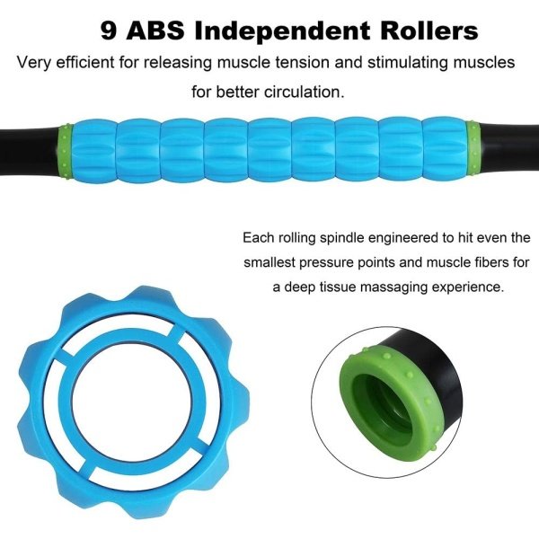 Yansyi Muscle Roller Stick for Athletes - Body Massage Stick - Release Myofascial Trigger Points Reduce Muscle Soreness Tightness Leg Cramps & Back Pain for Physical Therapy & Recovery (Blue 1) - Imagen 33
