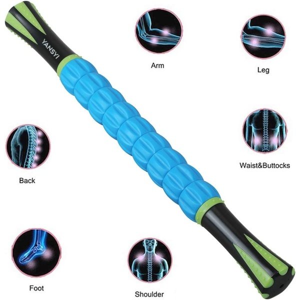 Yansyi Muscle Roller Stick for Athletes - Body Massage Stick - Release Myofascial Trigger Points Reduce Muscle Soreness Tightness Leg Cramps & Back Pain for Physical Therapy & Recovery (Blue 1) - Imagen 36