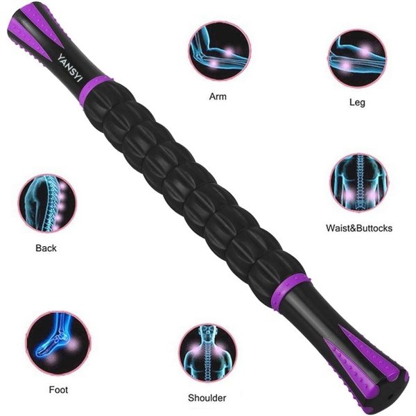 Yansyi Muscle Roller Stick for Athletes - Body Massage Stick - Release Myofascial Trigger Points Reduce Muscle Soreness Tightness Leg Cramps & Back Pain for Physical Therapy & Recovery (Blue 1) - Imagen 42