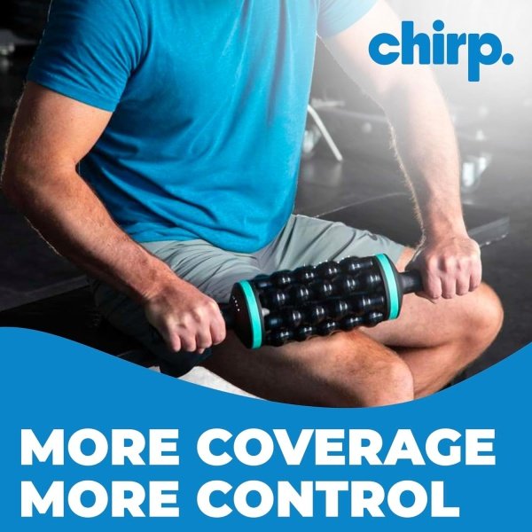 Chirp RPM Rolling Percussive Massager, Percussive Therapy, Whole Body Relief, Deep Tissue and Muscle Recovery, Percussion Massage, Rechargeable, Hands-Free Base, Powerful, 5-Speed Reversible Spin - Imagen 6